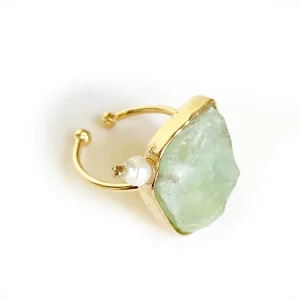 Anel Brasil (Calcita Verde) – Joia em Prata de Lei