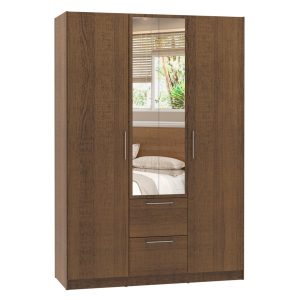 Roupeiro Teckno com Espelho (3 Portas + 2 Gavetas)