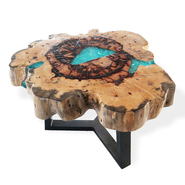 Mesa de Centro Tamarindo e Resina – Aqua