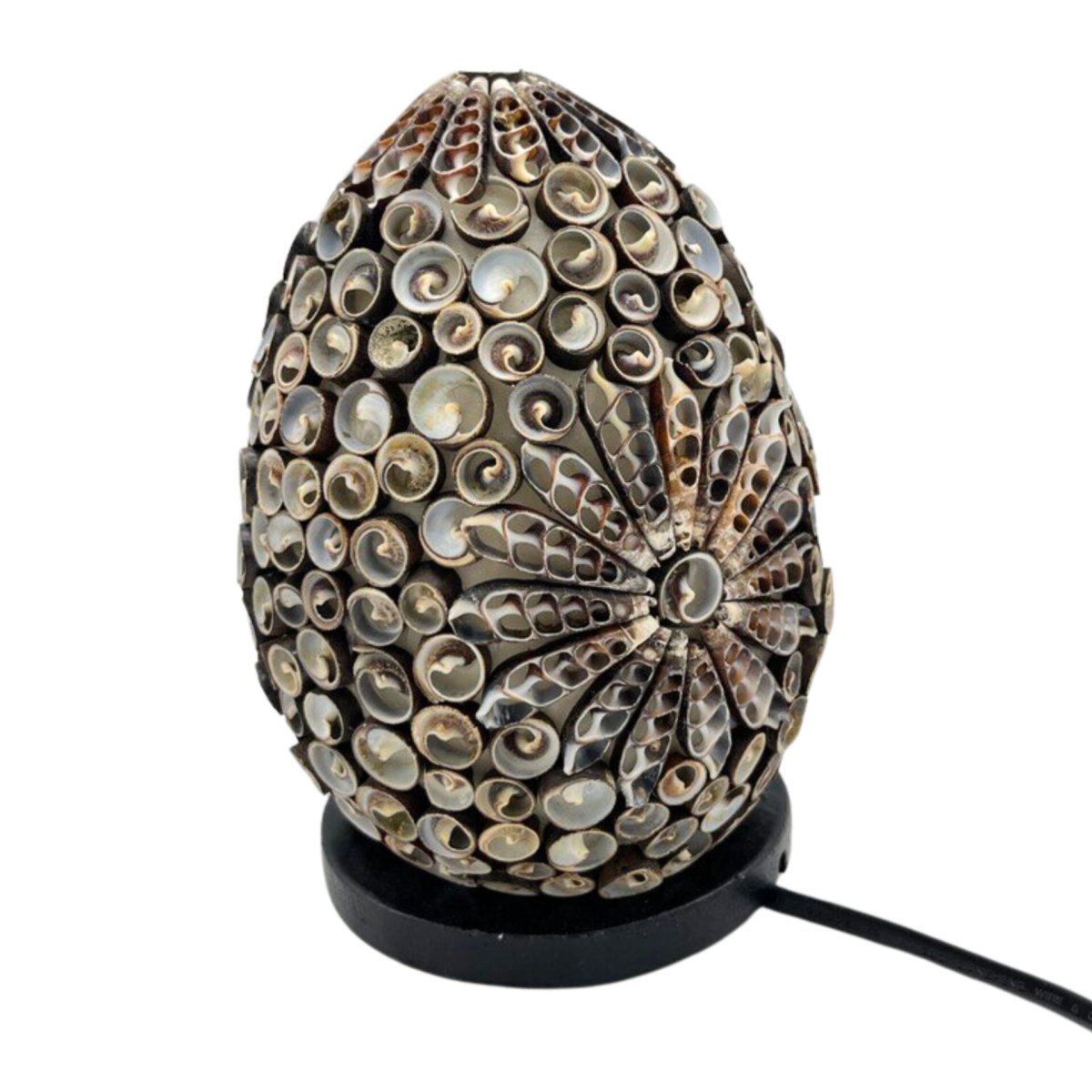 Candeeiro Boho Conchas do Mar – Ovalado Chocolate – 15cm