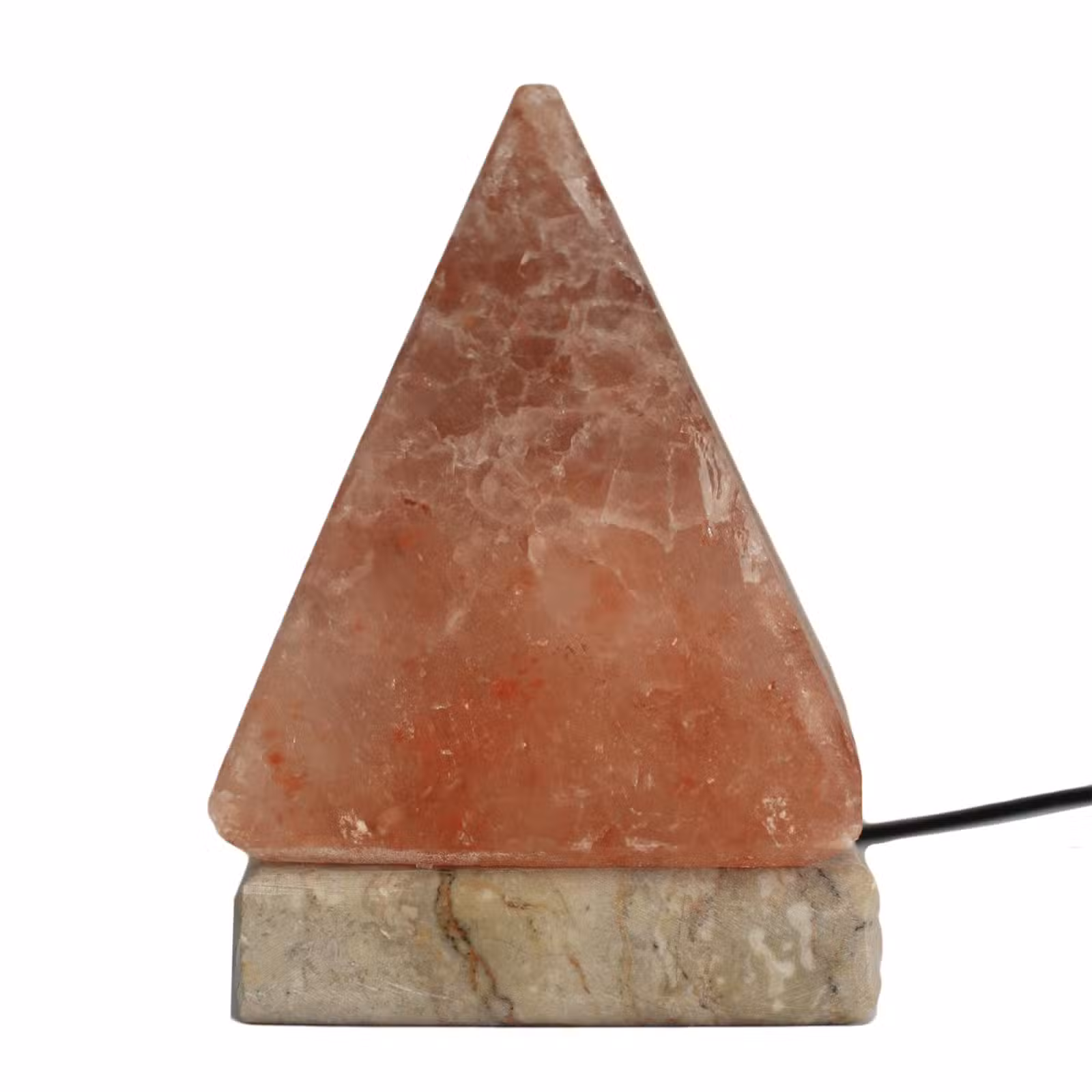 Candeeiro de sal natural Pirâmide USB 9 cm