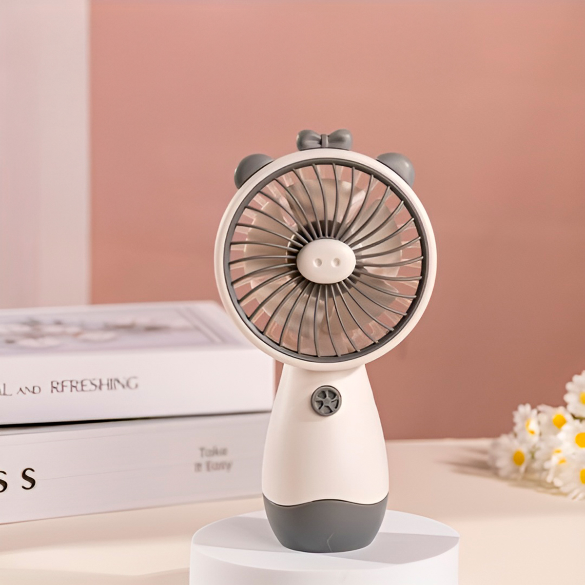 Ventilador de Mão Portátil USB Recarregável Silencioso – Cor Branco, Ideal para Viagens e Uso Diário - Image 5
