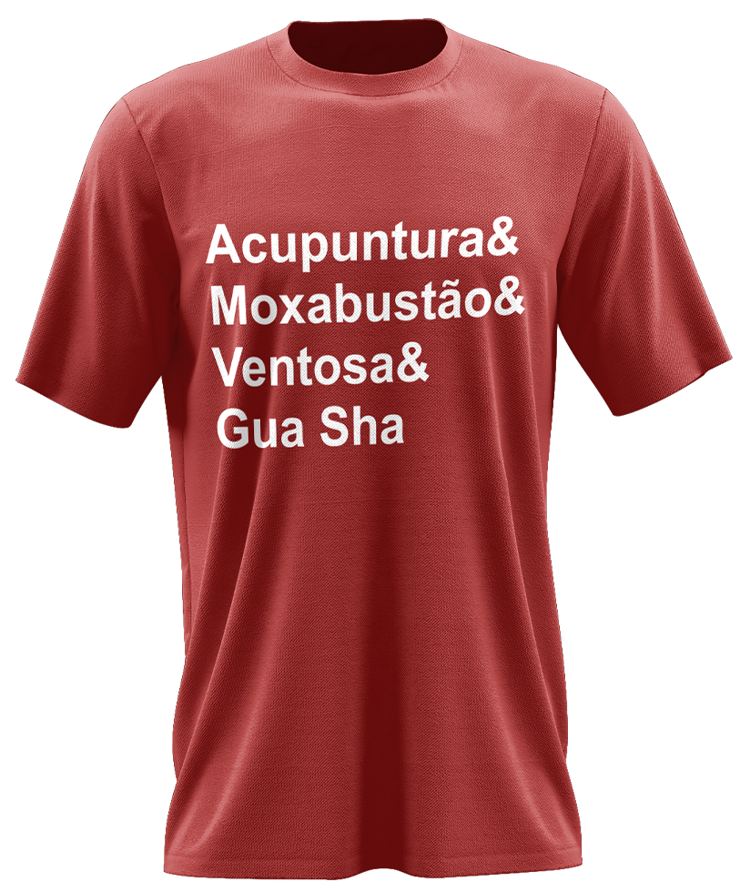 Camiseta Acupuntura, Moxa, Ventosa e Gua sha