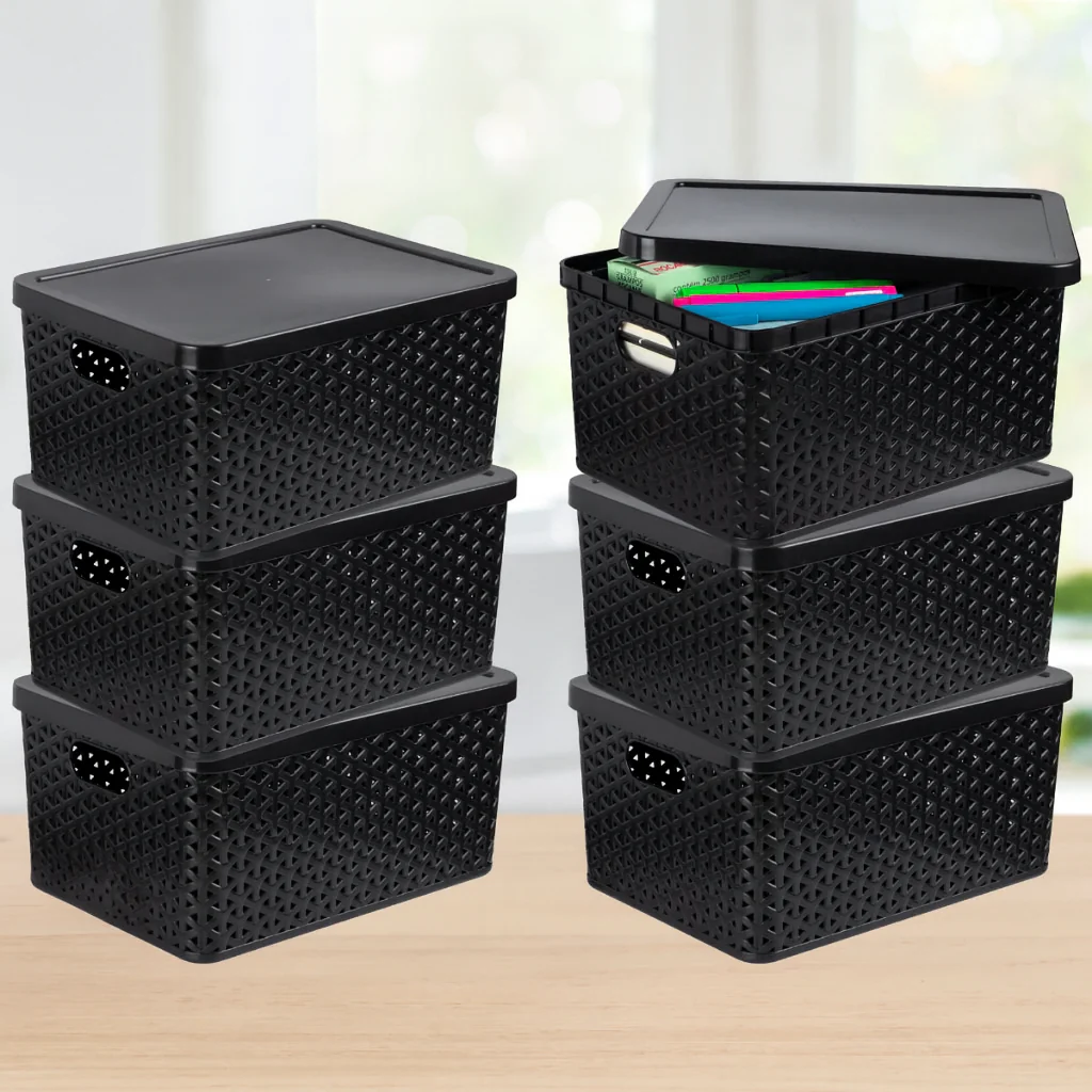 Kit Com 6 – Cesto Caixa Organizadora Rattan – 4 Litros