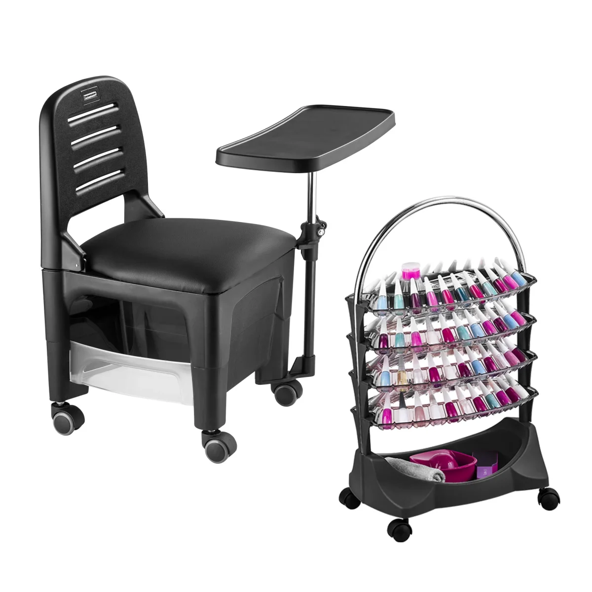 Kit Cadeira Manicure + Expositor de Vernizes