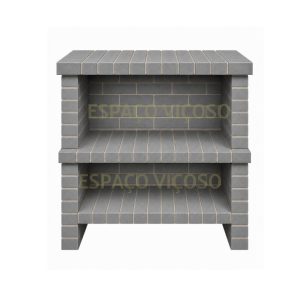 Suporte para forno em tijolo com prateleira tijolo cinza