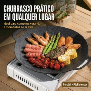 Grill Portátil Multiuso Panela com Revestimento Antiaderente - Entrega Grátis