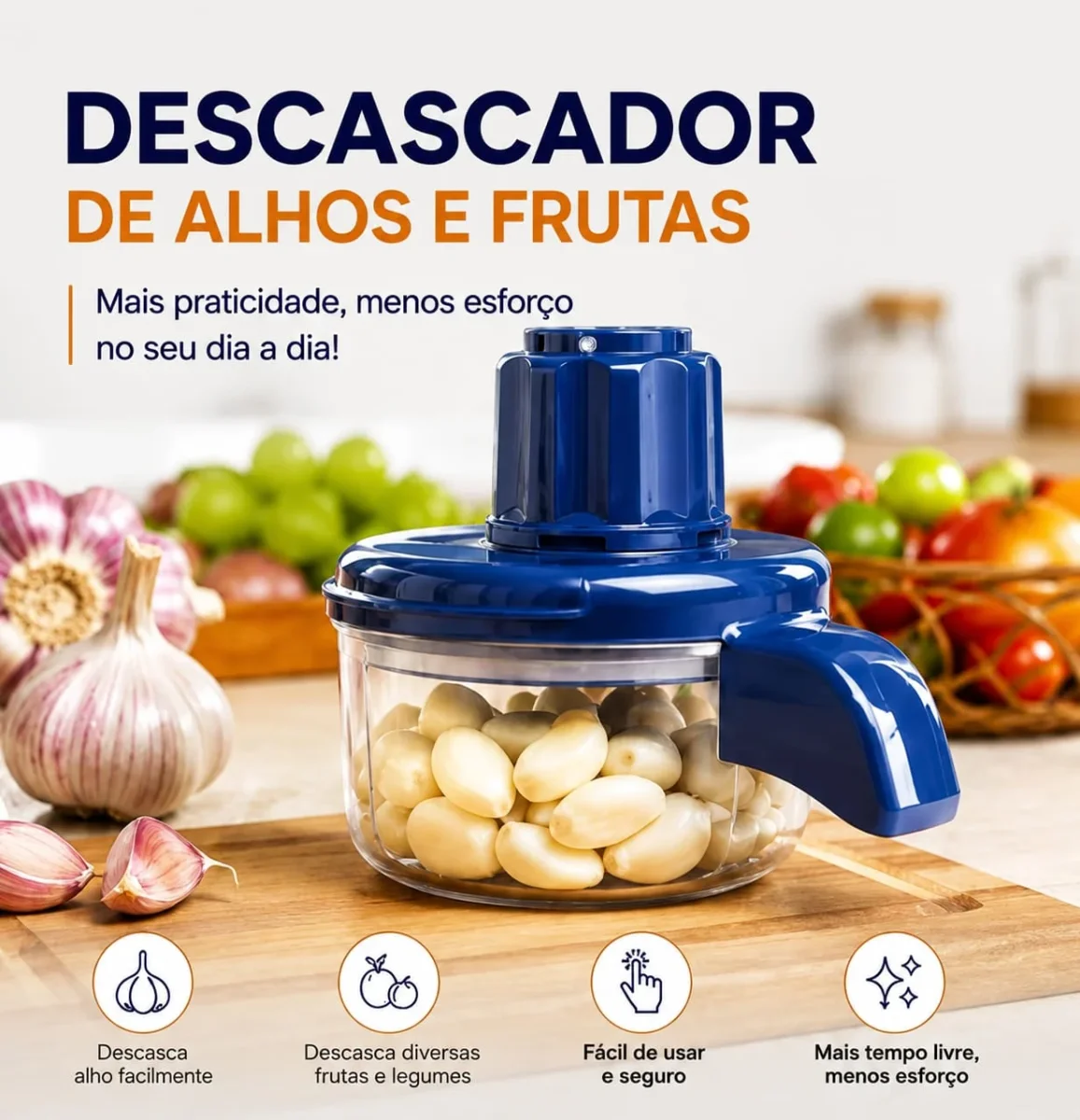Descascador de alho e frutas- Entrega Grátis