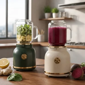 Mini Liquidificador Portátil Estilo Retrô com 10 Lâminas - Entrega Grátis