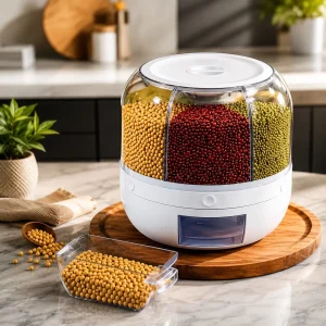 Dispenser Giratório Inteligente de Grãos e Cereais com 6 Divisórias- Entrega Grátis