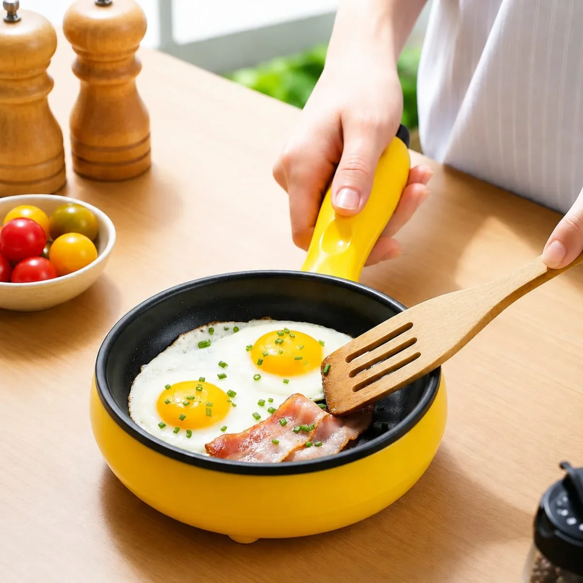 Frigideira Elétrica Antiaderente com Suporte para Cozinhar até 14 ovos- Entrega Grátis