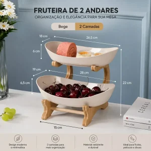 Fruteira Premium Multiuso 2 andares - Entrega Grátis
