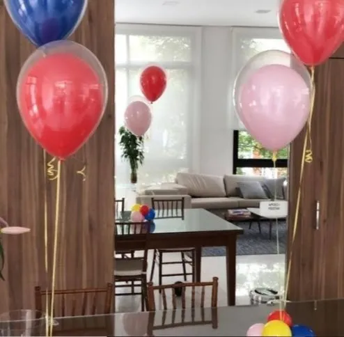 Arranjo de mesa de convidados: 2 Balões de látex * duplos de 11” polegadas + cluster **