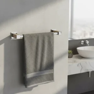 Kit Suporte para Toalha em Inox - 2 porta toalhas e 02 ganchos