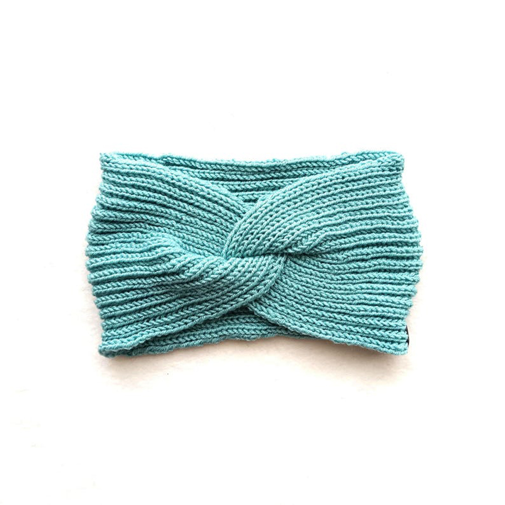 Fita de Cabelo de Inverno em Tricot – Turquoise Breeze