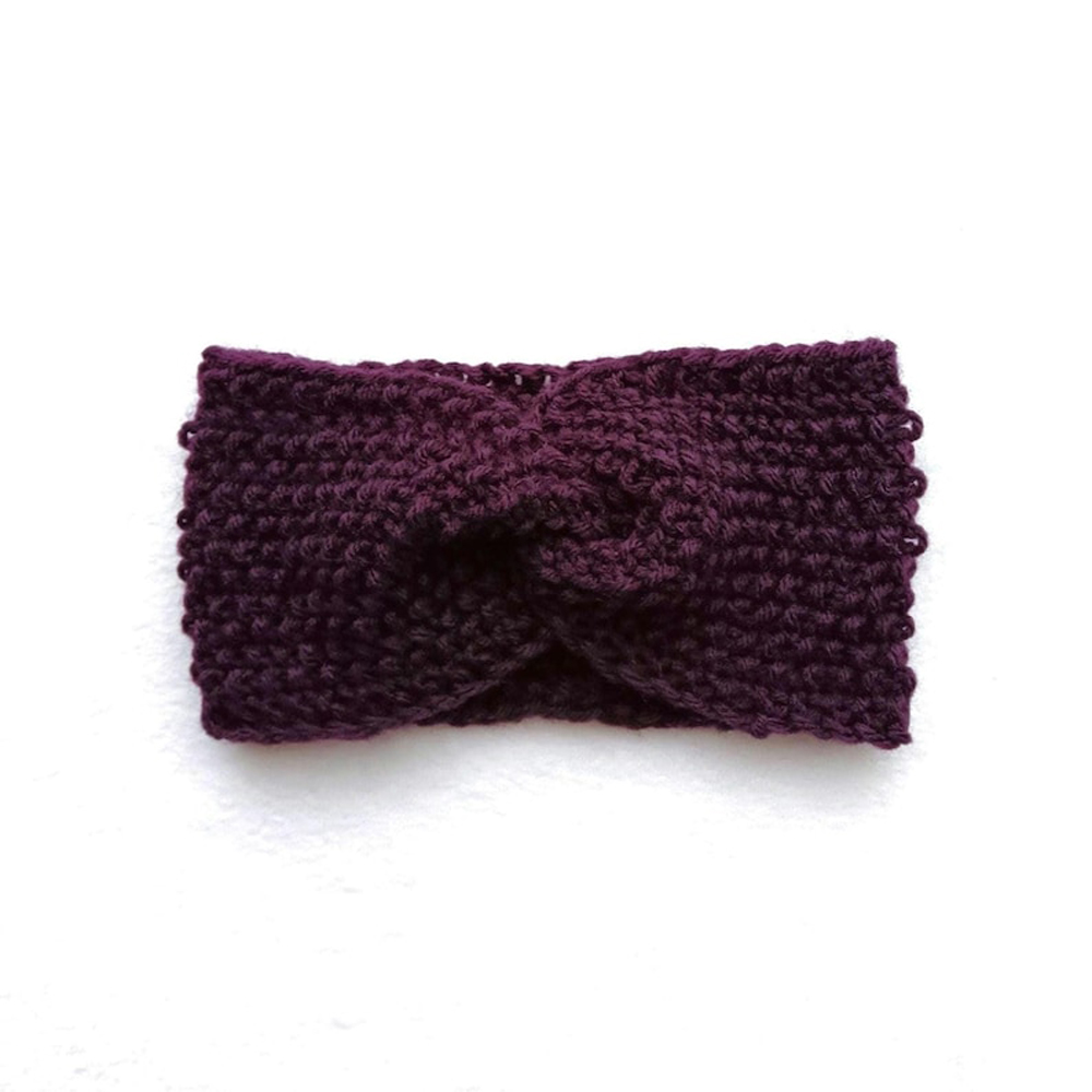 Fita de Cabelo de Inverno em Tricot – Berry Wine