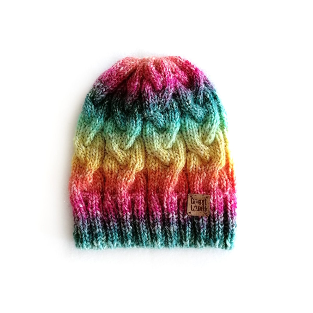 Gorro de Inverno em Tricot – Sunset Waves