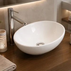 Lavatório de porcelana de encastre OVAL