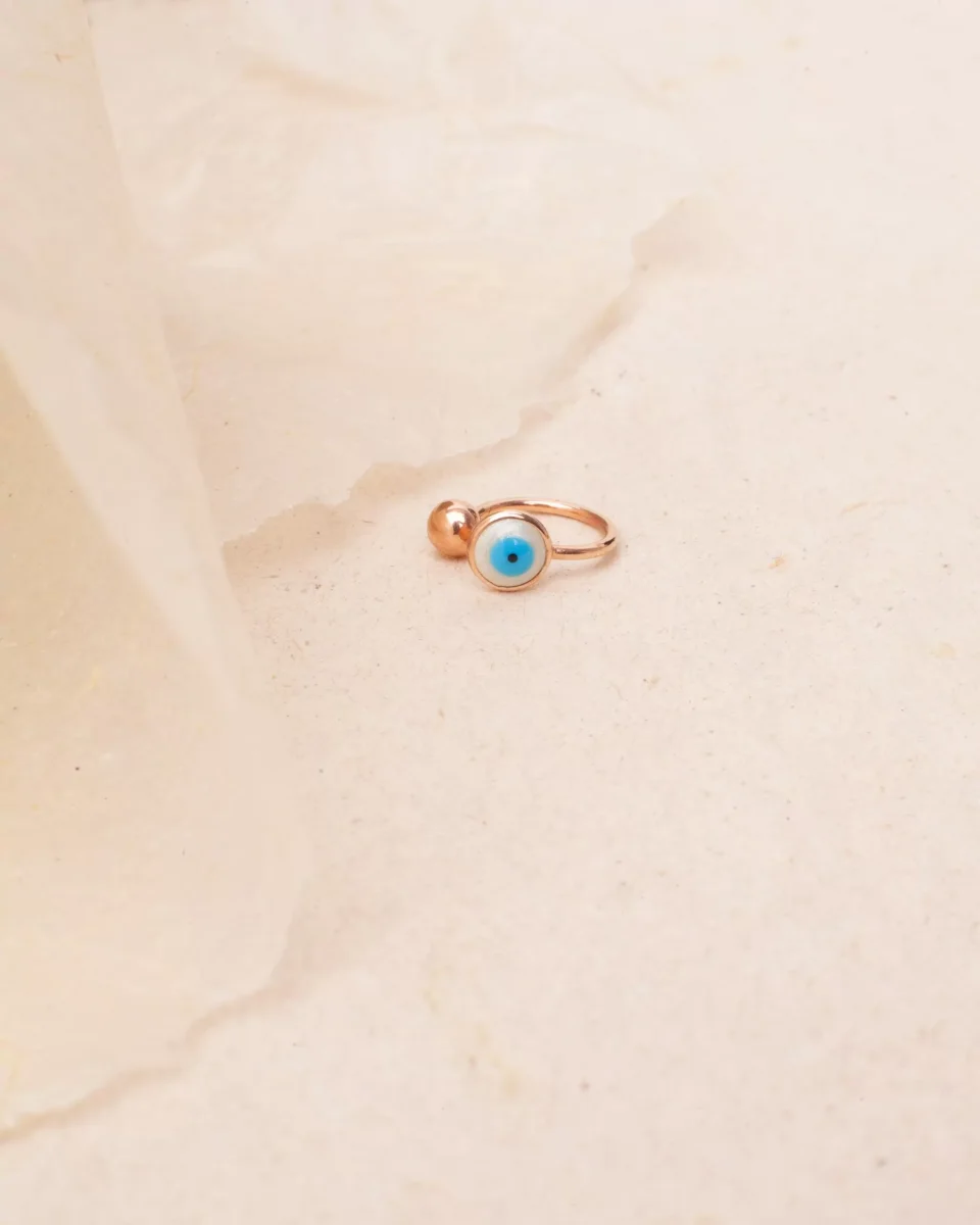Pronta Entrega – Piercing Falso Olho Grego – Joia em Prata de Lei