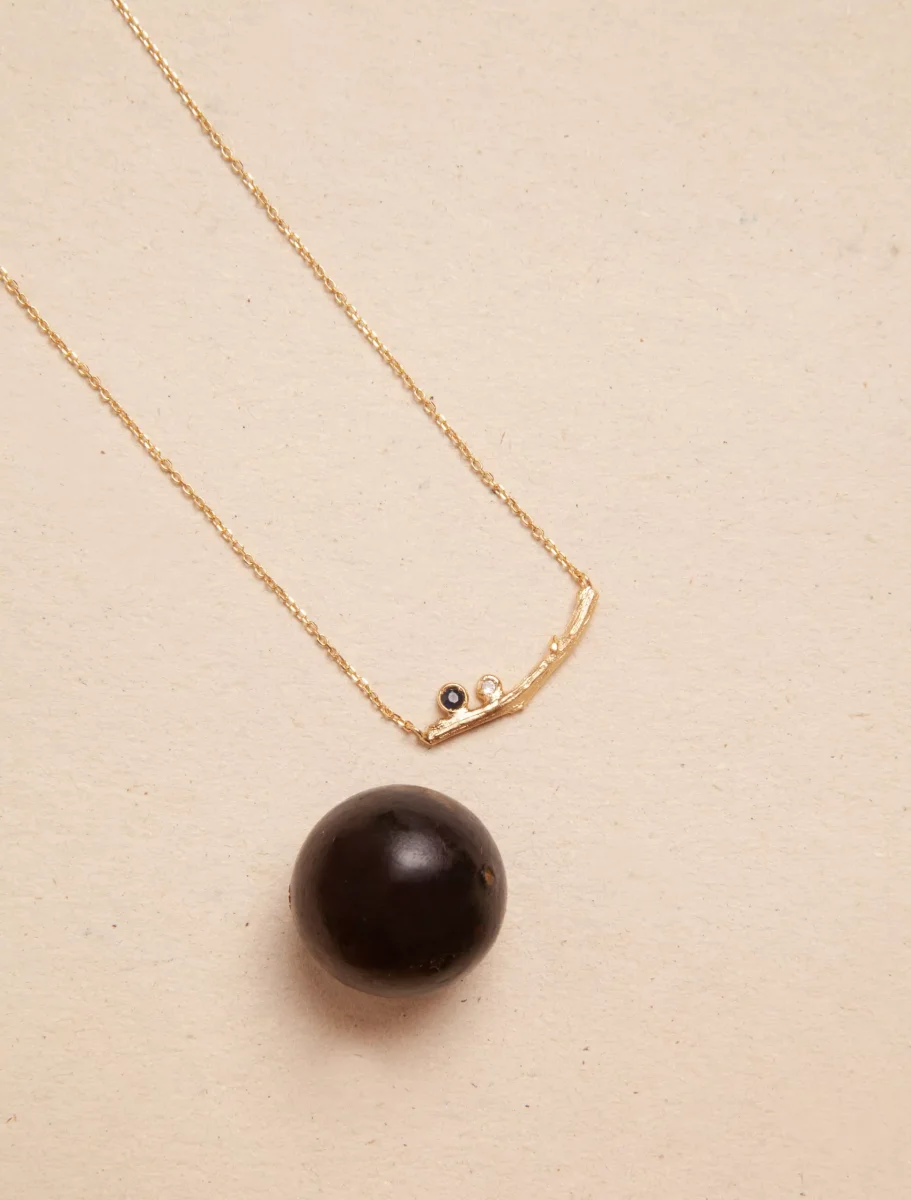 Colar Essência – Ouro 18k, Safira Azul e Topázio Sky