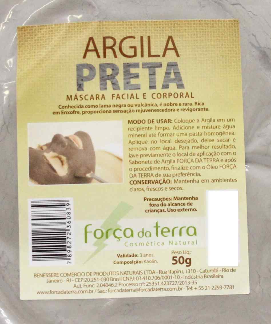 Argila Preta de 50 g – Força da Terra