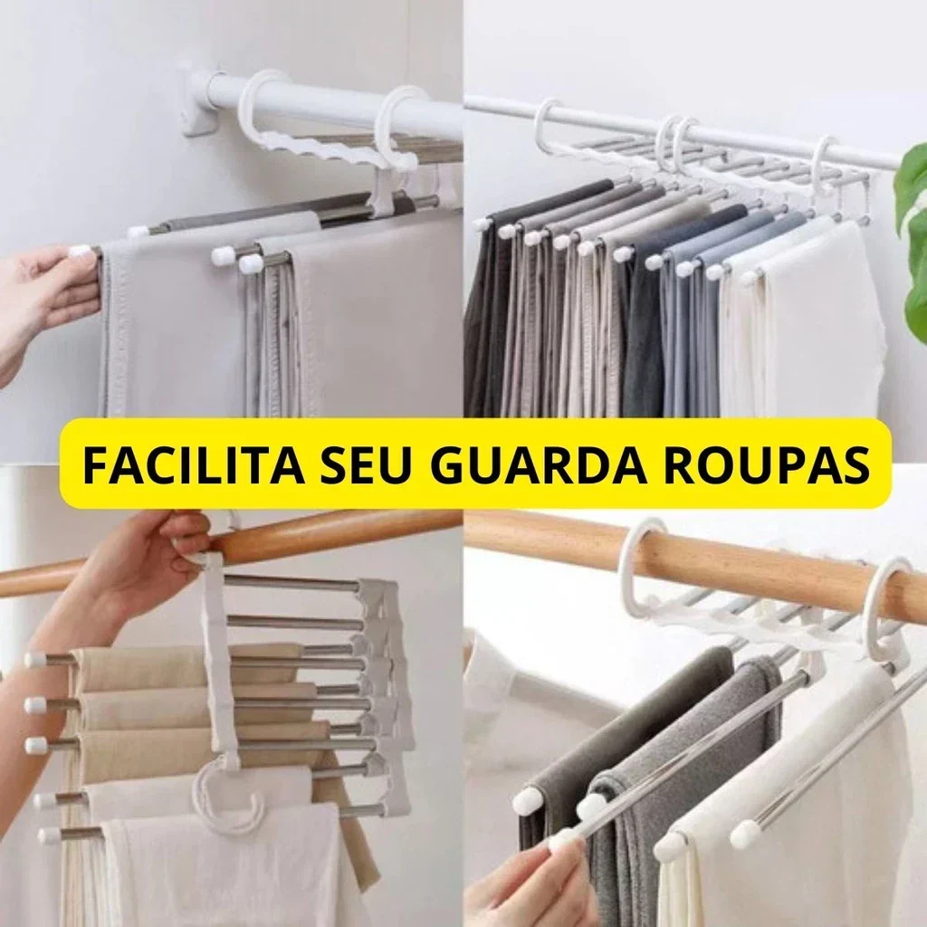 Kit 3 Cabides Para Calças Roupas Multiuso - Image 7